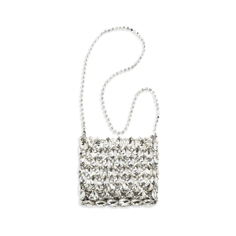 Silver polyester shoulder bag-null