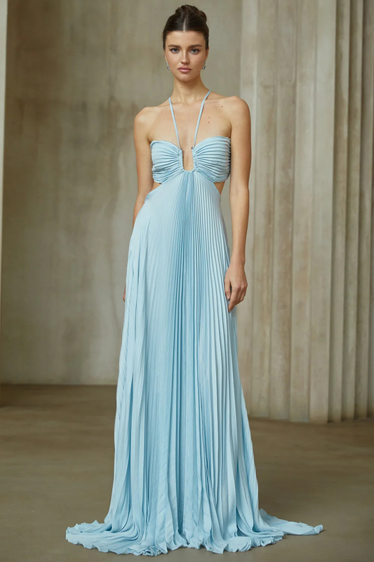 Pleated maxi dress-null