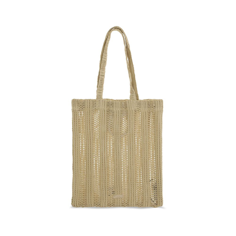 Beige raffia shoulder bag-null