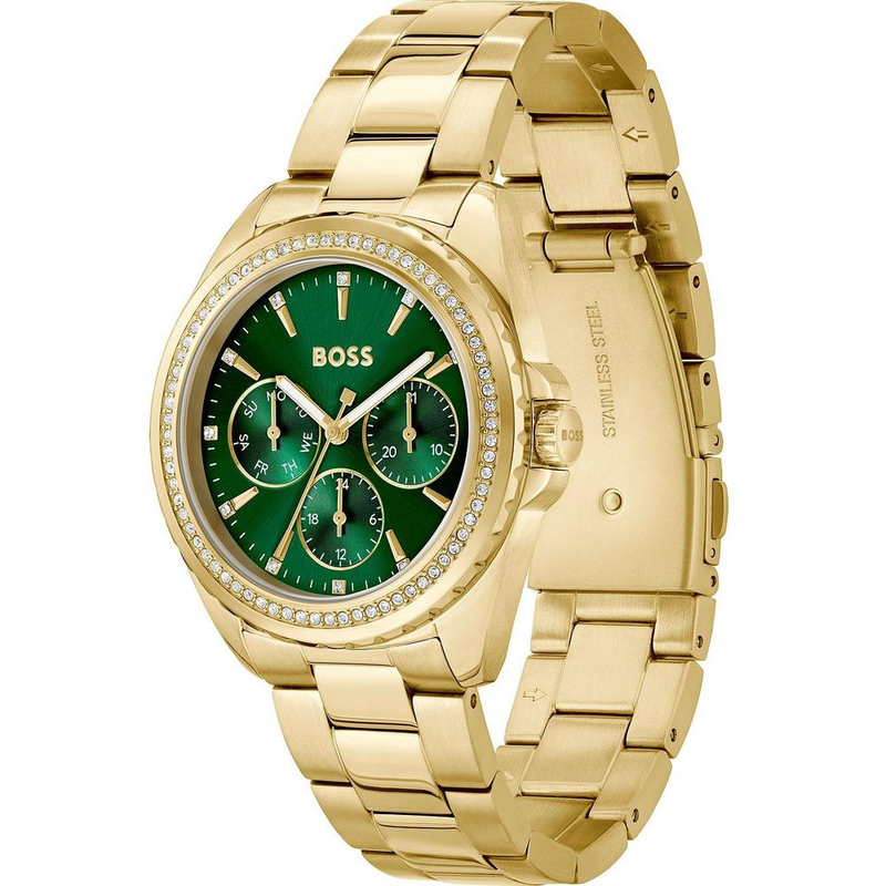 Gold stainless steel dress watch-null