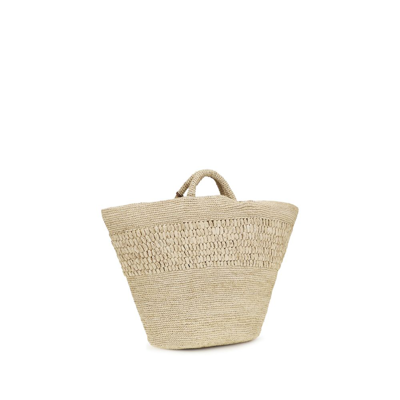 Beige raffia handbag-null