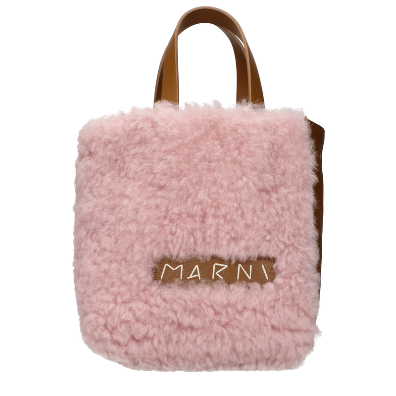 Pink leather handbag-null