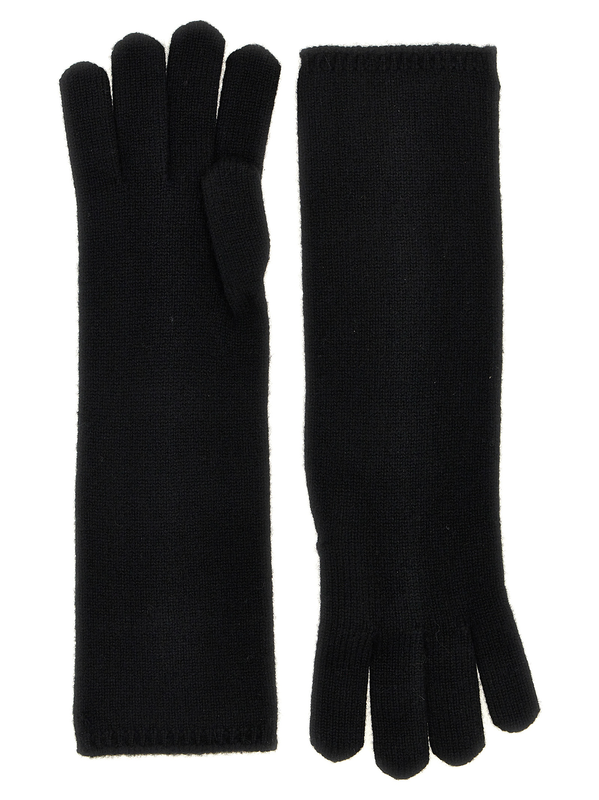 Black cashmere gloves-null