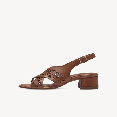 Tamaris women leather sandals, White, medium