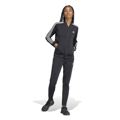 Women 3-stripes training tracksuit, Black / White, medium