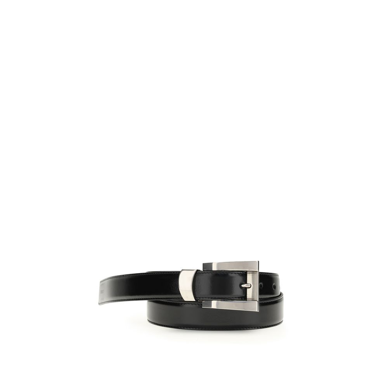 Black calf leather bos taurus regular belt-null