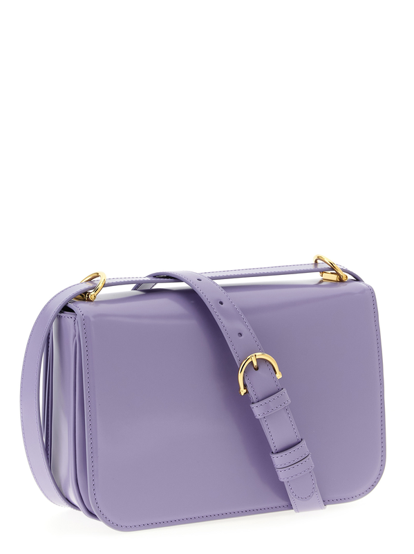 Purple calfskin shoulder bag-null