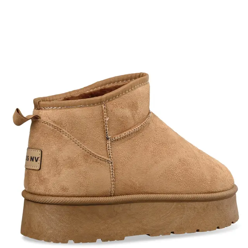 Faux shearling booties - camel-null