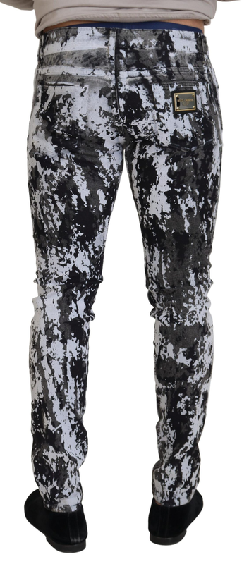 Multicolor cotton tie dye skinny denim jeans-null