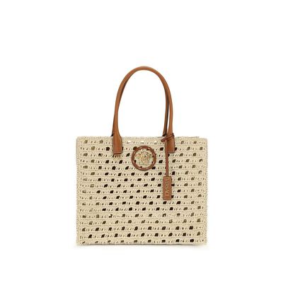 Beige cotton shoulder bag, Beige, medium