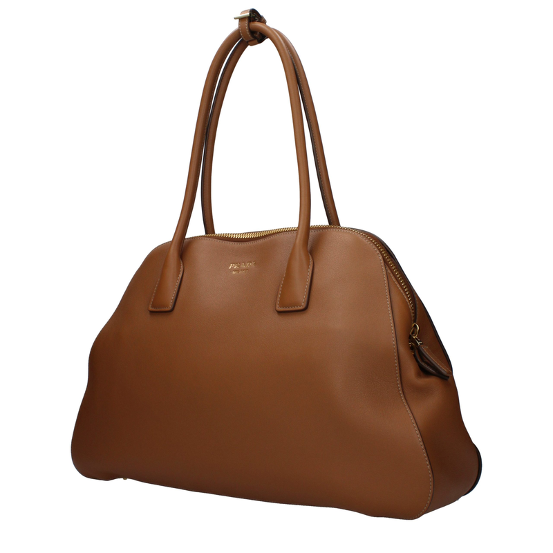 Brown leather shoulder bag-null