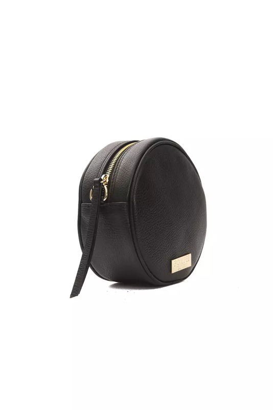 Black leather women crossbody bag-null