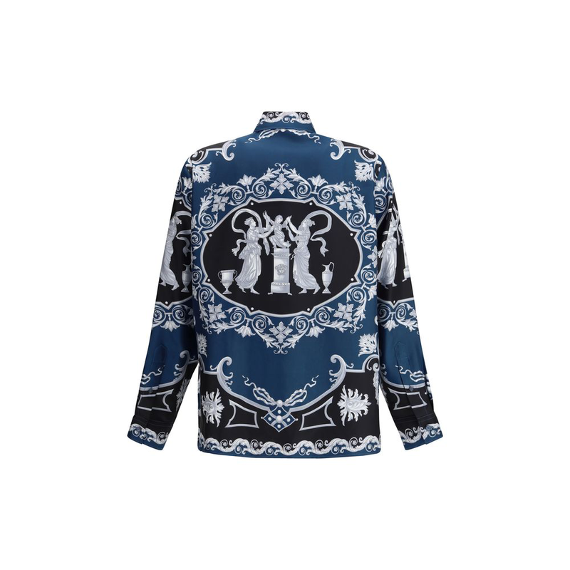 Blue silk shirt-null