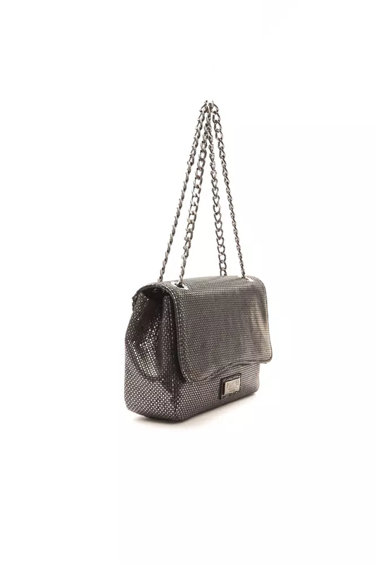 Gray leather women crossbody bag-null