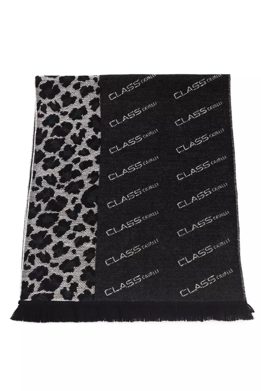 Black wool men scarf-null