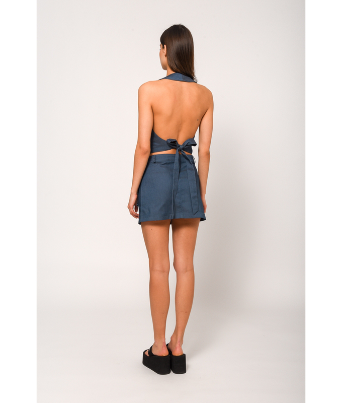 Meghan / monochrome vest / blue denim-null