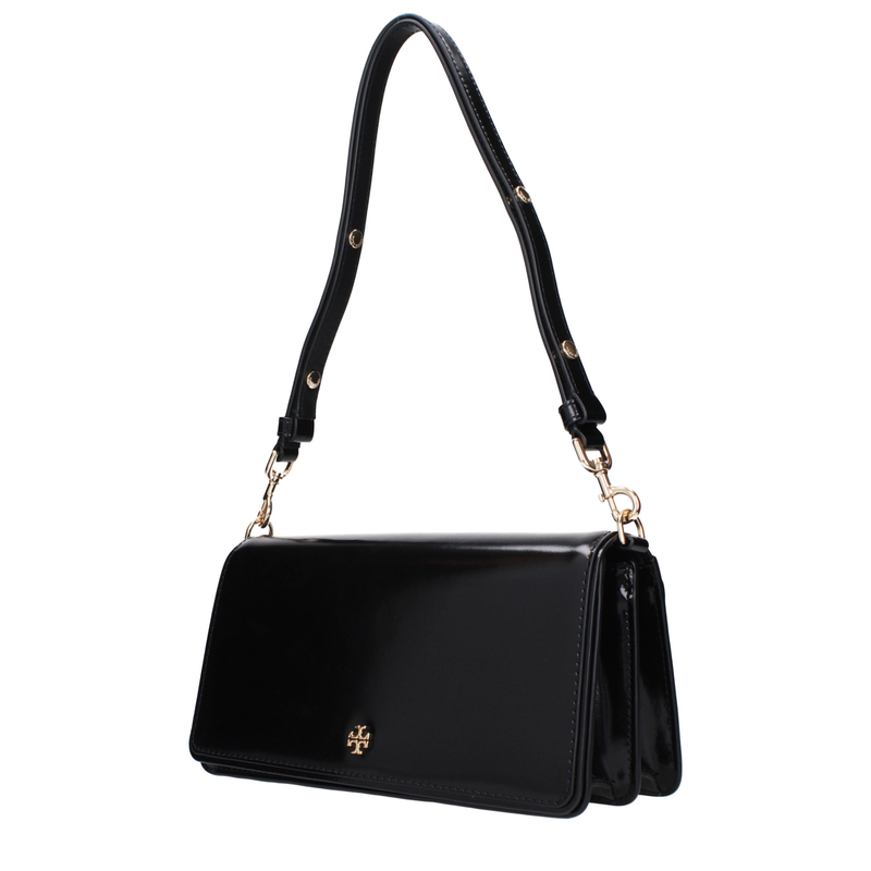 Black leather shoulder bag-null