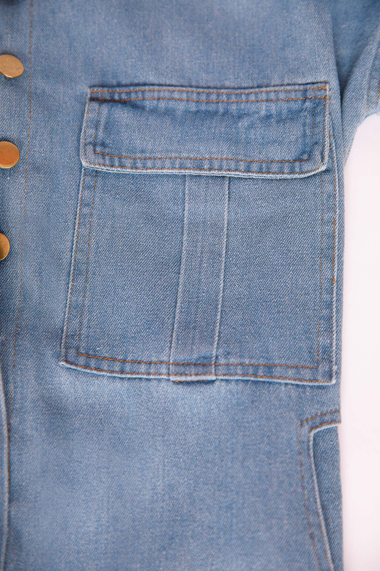 Belted denim jumpsuit-null