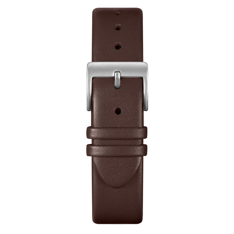 Brown leather dress watch-null