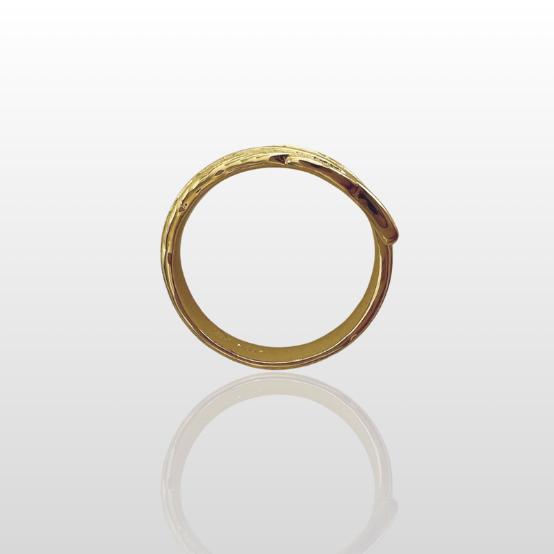 Product image: Feather ring - high quality silver 925 gold plated-null