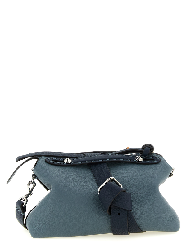 Blue calfskin handbag-null