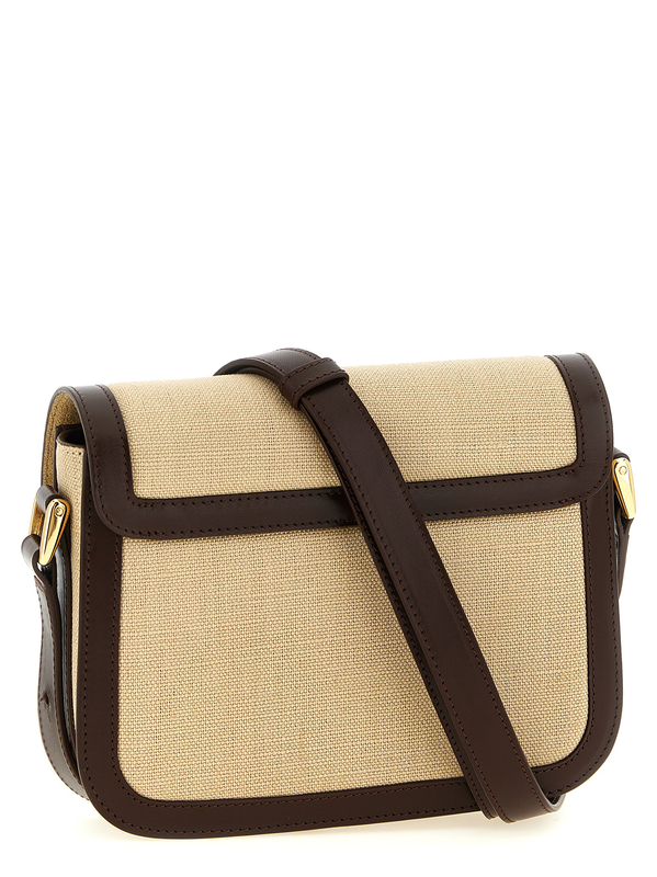 Beige cotton crossbody bag-null