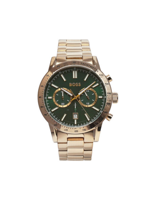 Boss men's allure | green dial | light gold stainless steel bracelet 44mm image number null