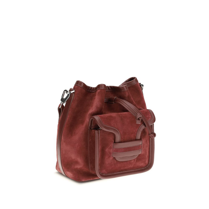 Bordeaux calf leather bos taurus backet bag-null