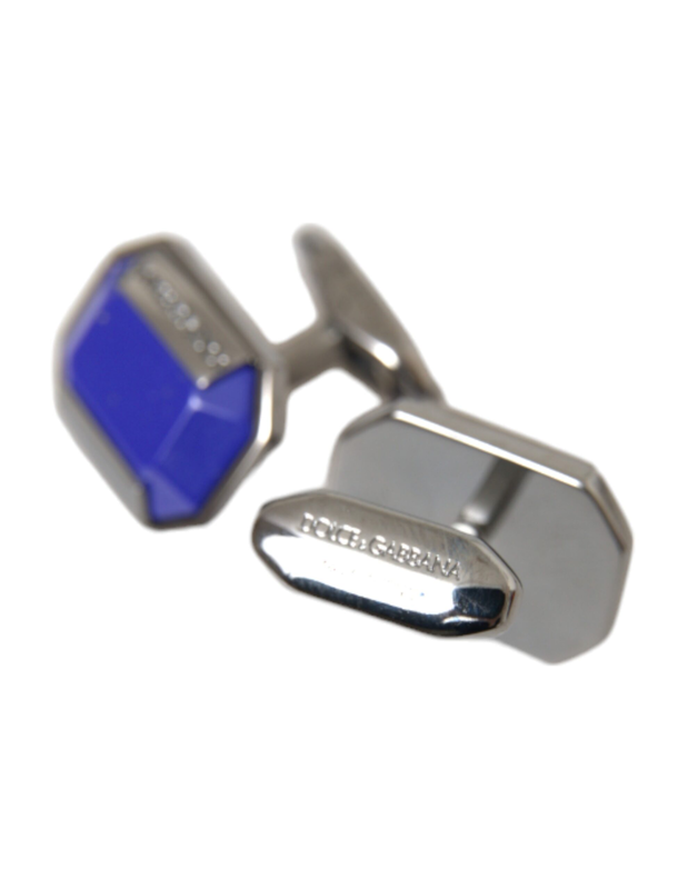 Silver plated brass pin crystal cufflinks-null
