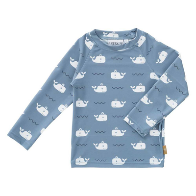 Fresk longsleeve top uv50 whale blue, Blue, medium