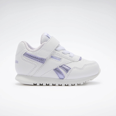 Reebok infant's glide elastic & top strap, White/purple, medium