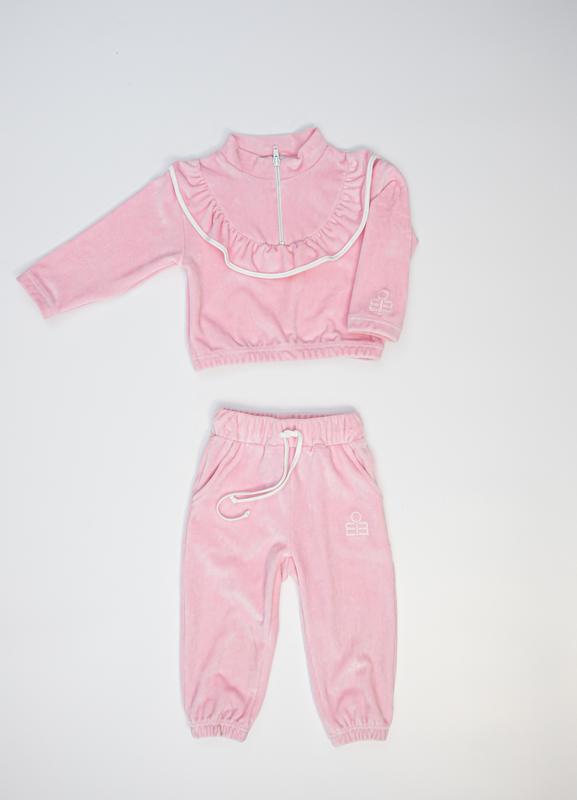 Product image: Pink velvet set with ruffles-null