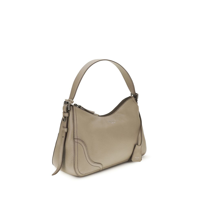 Gray calf leather bos taurus shoulder bag-null