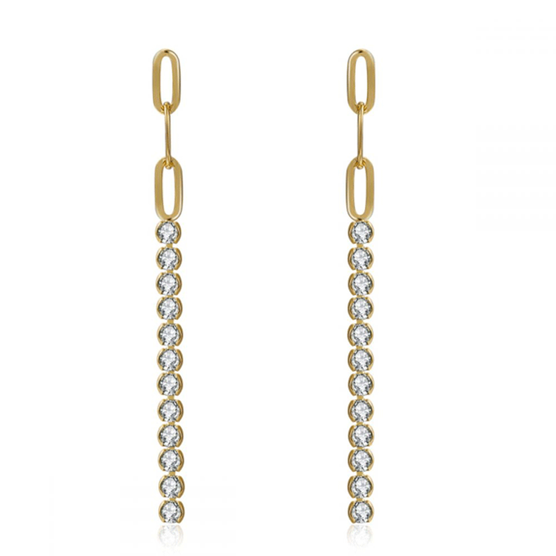 Product image: Chain zircon earrings-null