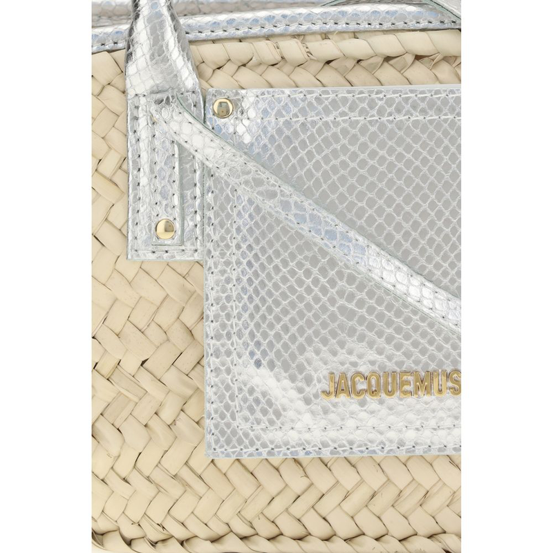Beige raffia handbag-null