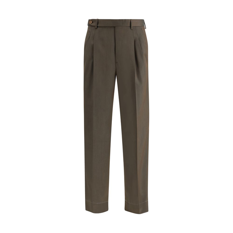 Bicolor wool oves aries casual pants-null
