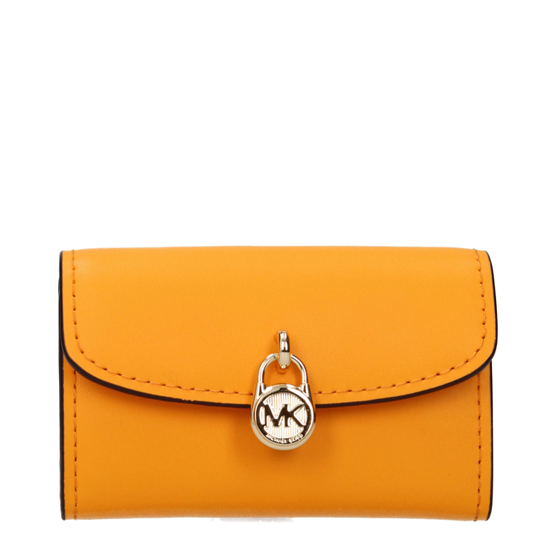 Orange leather wallet-null