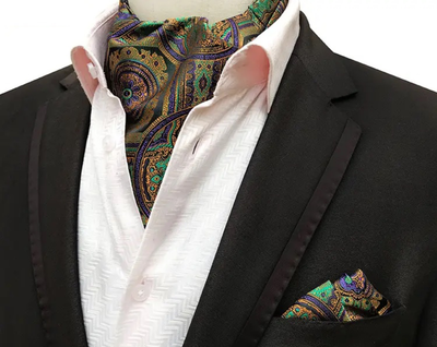 Silky satin textured ascot tie