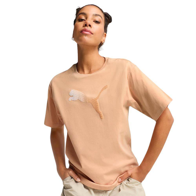 Her graphic relaxed t-shirt, Beige, medium
