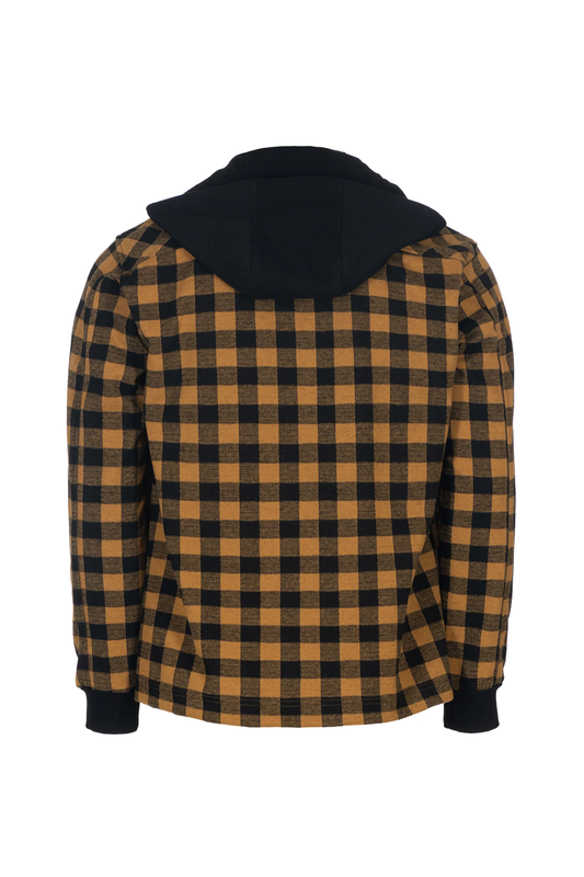 No name athens check printed amorgos plaid hooded overshirt image number null