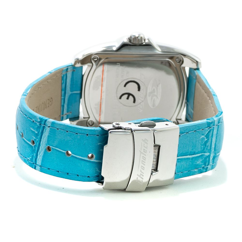 Blue leather bracelet watch-null