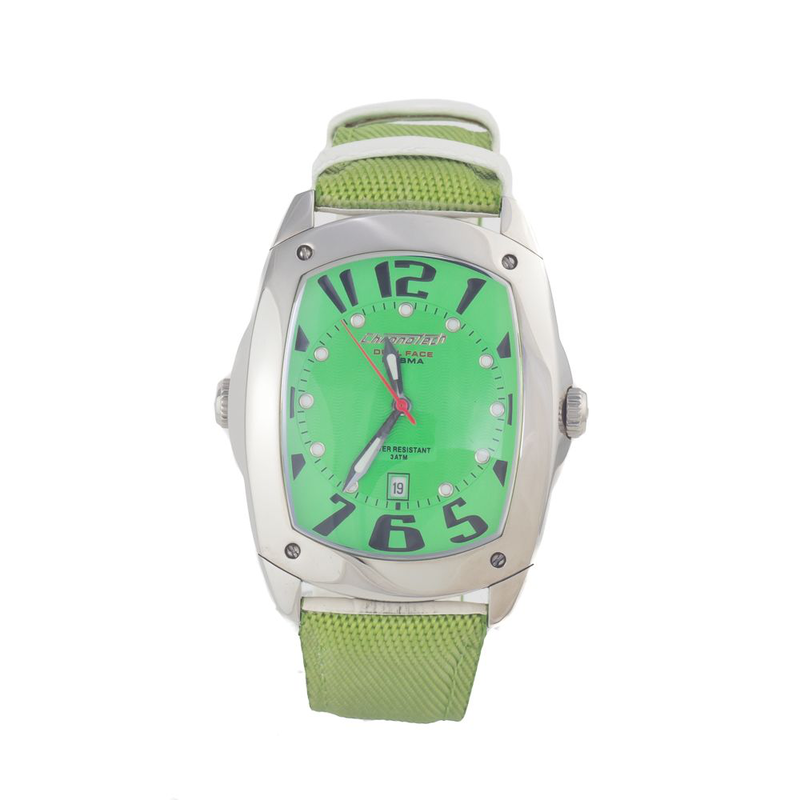 Bicolor leather dress watch-null