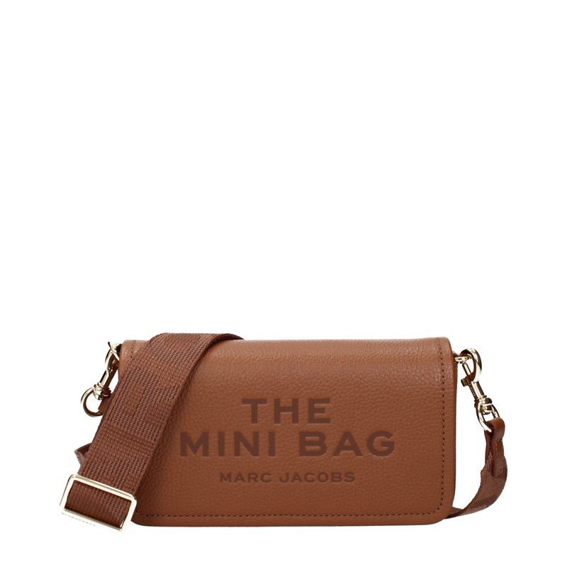 Brown leather crossbody bag-null