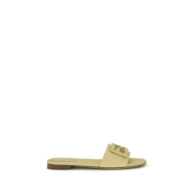 Beige calf leather bos taurus flat sandals, Beige, medium