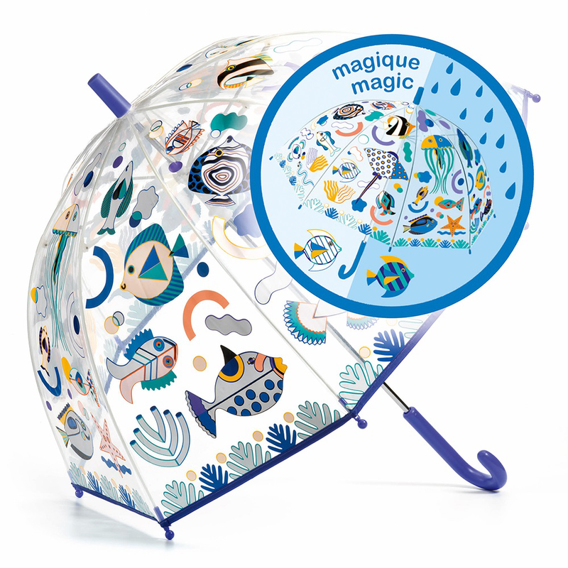 Djeco color-changing children umbrella ‘fishes 68 cm image number null