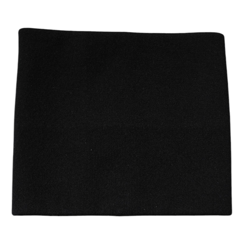Black cashmere knitted square handkerchief scarf-null