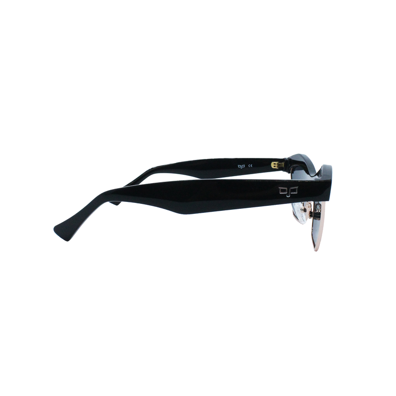 OJO platinum sunglasses handmade shine balck frame and temples and grey black polarised lenses rx image number null