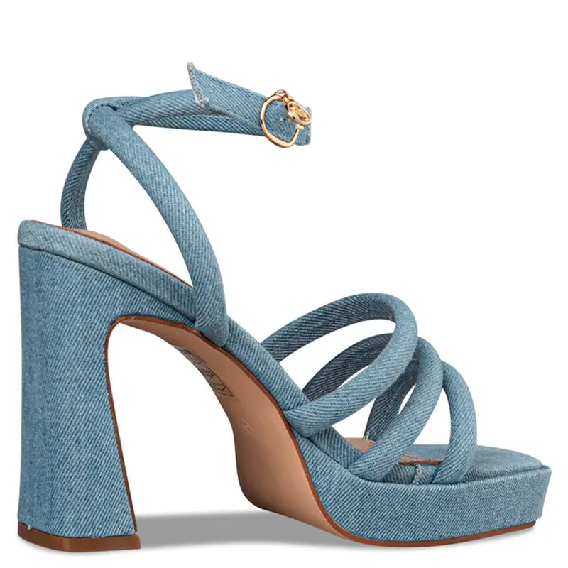 Block heel sandals by envie shoes - blue jean-null