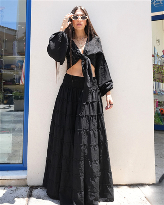 Product image: Zande esmeralda maxi skirt and wrap top set an36-null