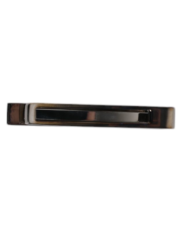 Black tone brass logo branded tie clip bar-null